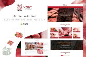 Onky | Pork, Meat Shopify Theme Chicken & Meat Online Store Shopify Theme. Pork, Prawns, Fish Butcher & Farm Sale eCommerce Websites