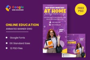 Online Education Animated Banner Google Web Design Online Education Animated Banner Google Web Design