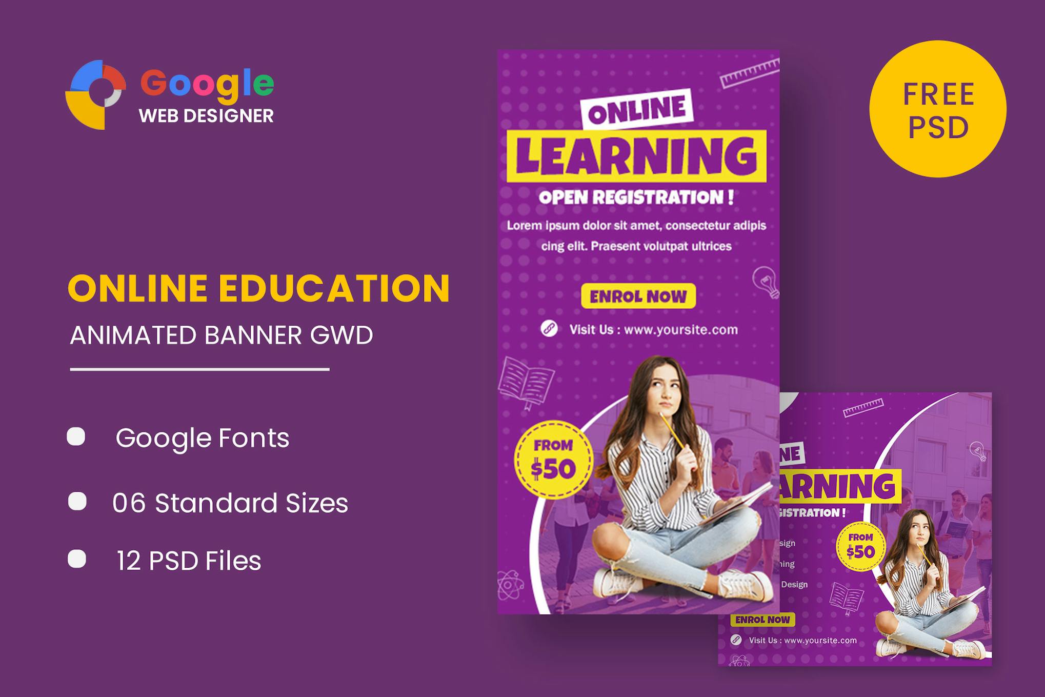 Online Learing HTML5 Banner Ads GWD Online Learing HTML5 Banner Ads GWD