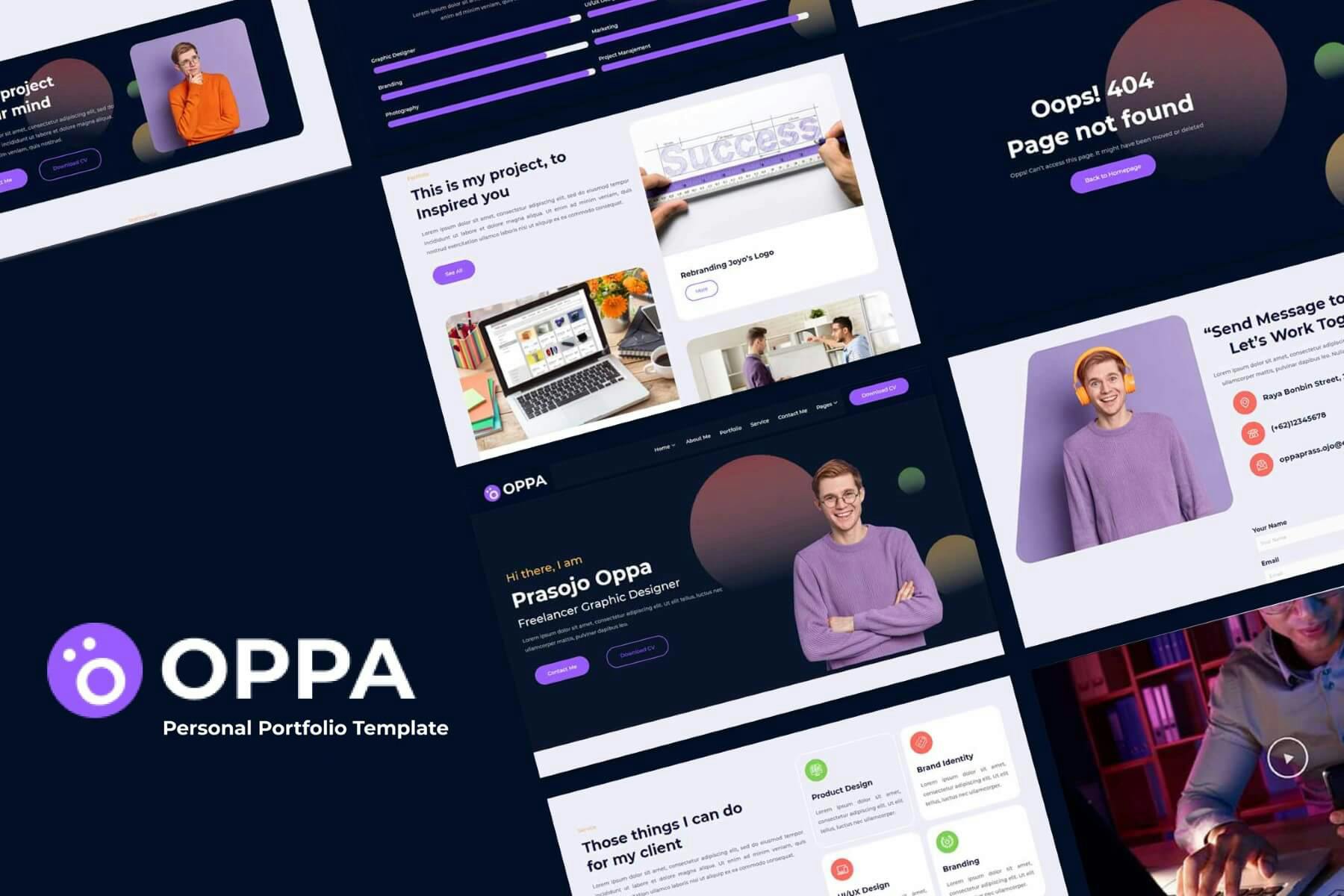 Oppa - Personal Portfolio Web Template Creative Personal Portfolio Web Template by Nathatype