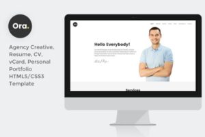 Ora Resume vCard Personal Portfolio HTML5 Template Resume vCard Personal free ecommerce portfolio landing page blog dashboard bootstrap animated