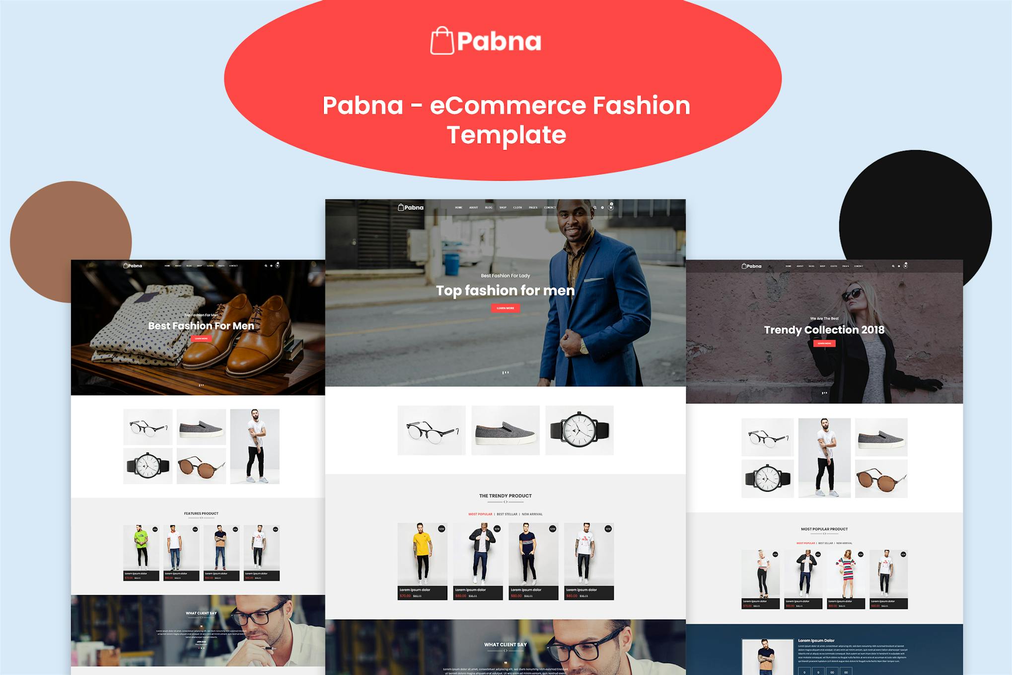 Pabna - eCommerce Fashion Template Anyone can use it for eCommerce , shop and more. Template has a universal design.