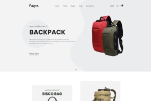 Payne - Backpack eCommerce HTML Template Backpack eCommerce HTML Template is a modern HTML template with elegant white background.