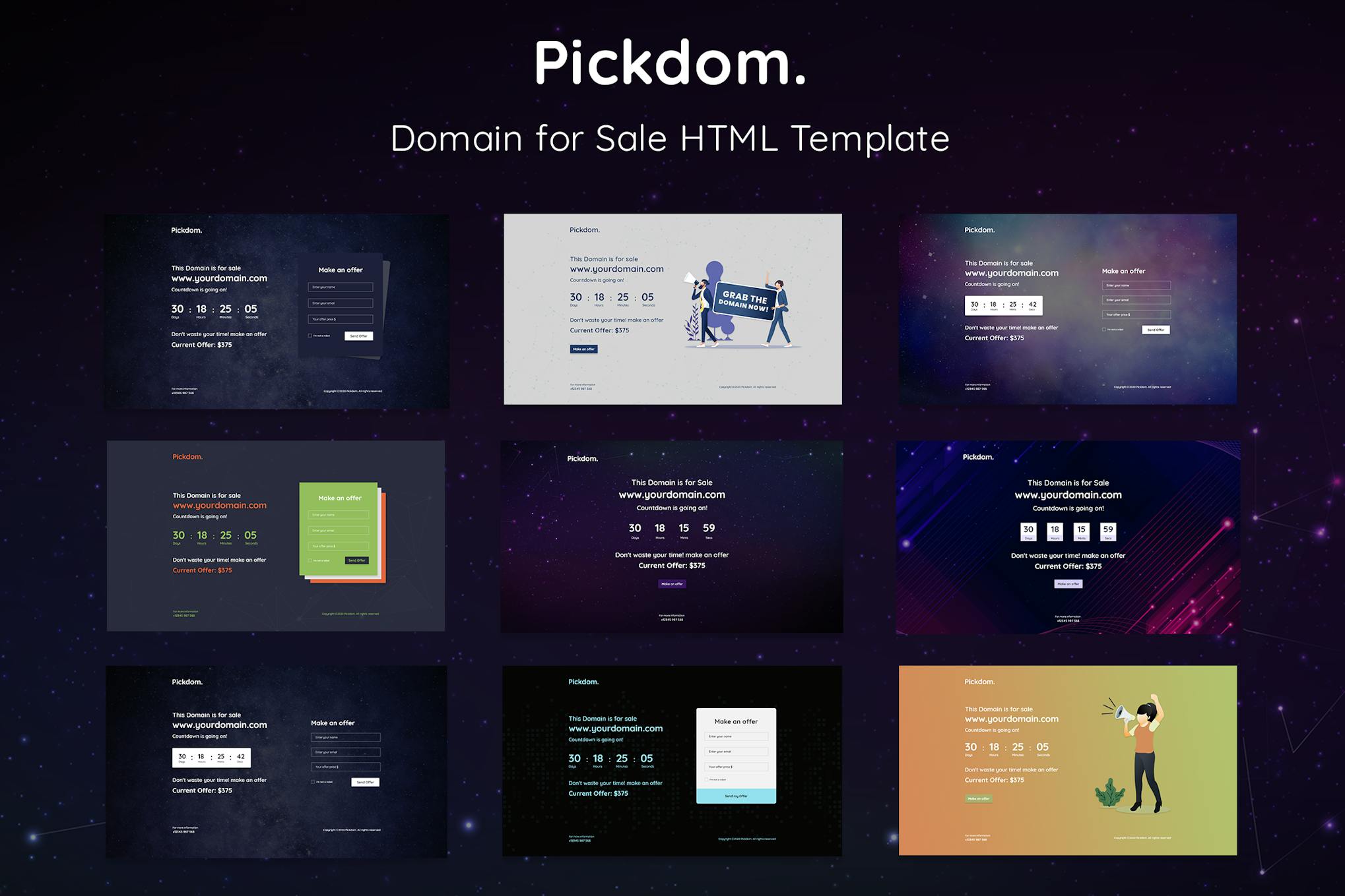 Pickdom - Domain for Sale HTML Template Pickdom is versatile and built based on Bootstrap 5 and looks perfect on any screen sizes.