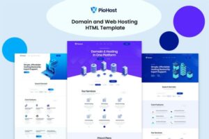 Piohost - Domain and Web Hosting HTML5 Template Domain hosting, web hosting, cloud hosting, technology, startup based business templates,