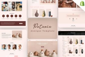 Poterie - Handmade, Ceramic Artist Shopify Theme Handmade Arts, Crafts eCommerce Theme. Planting Pots, Garden Accessories Shop. Interior Wall Arts.