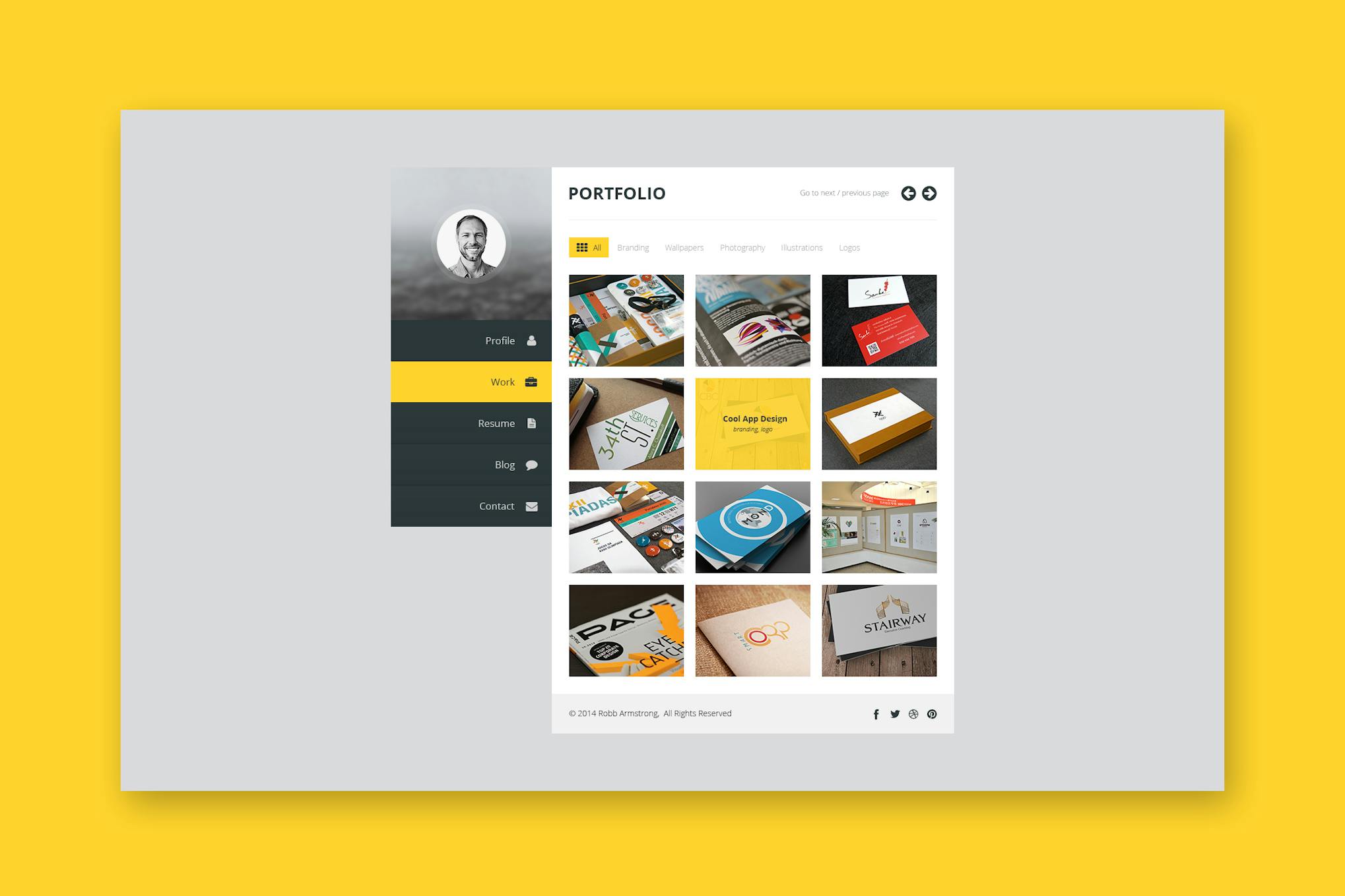 Premium Layers: HTML vCard & Resume Template vCard & Resume Template