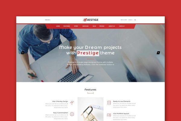 Prestige - Single Page HTML Template One Pager