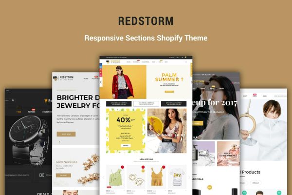 RedStorm - Sectioned Responsive Shopify Theme Creative Drag & Drop Sectioned Responsive Shopify Theme
