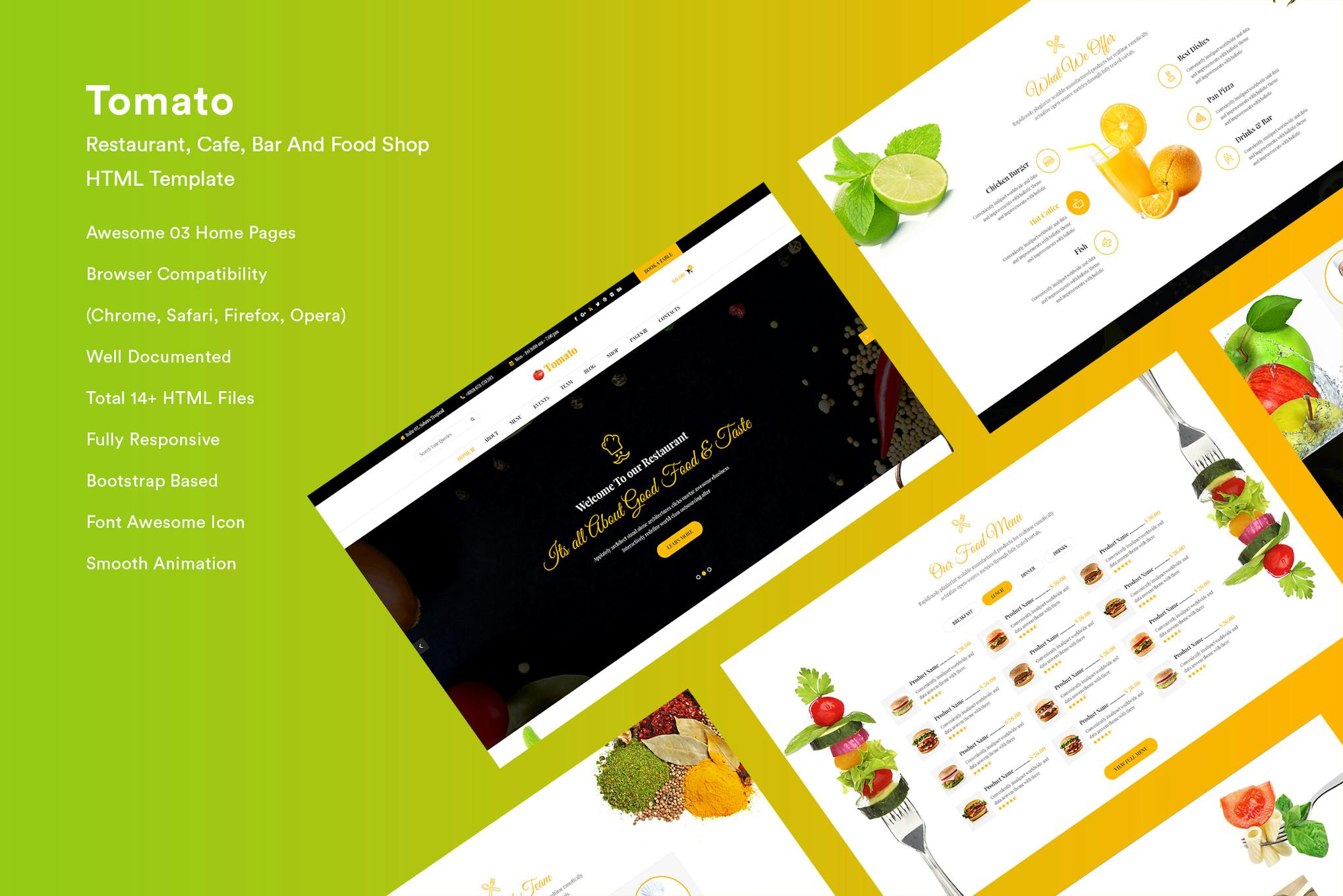 Restaurant, Cafe, Bar And Food shop HTML Template Restaurant, Cafe, Bar And Food shop HTML Template