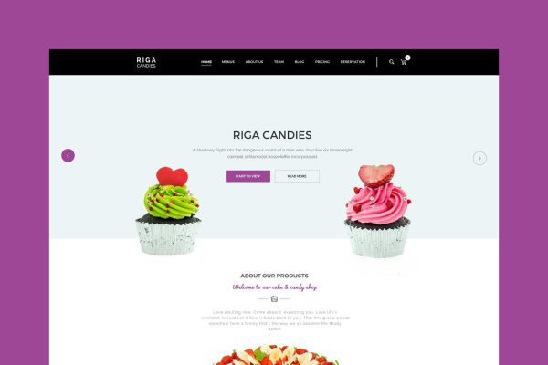 Riga - Candy & Sweets HTML Template Candy & Cakes
