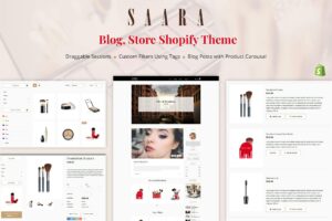 Saara - Blog, Store Shopify Theme Clean and Simple Shopify Template. Multipurpose Blogging Based Sectioned Shopify Store Design!