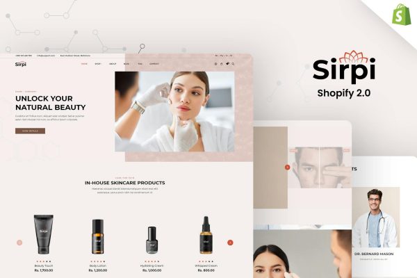 Sirpi - Medical Cosmetics Store Shopify Theme Medical eCommerce Theme for Medicines, Lab, Healthcare, Clinical Equipment & Skincare Cosmetics Shop