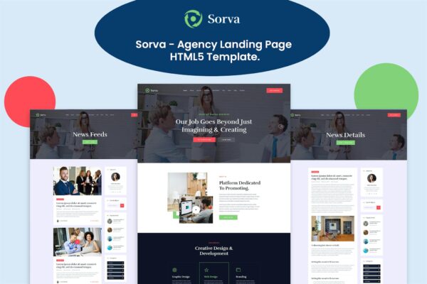 Sorva - Agency Landing Page HTML5 Template Sorva is creative, clean, elegant and modern landing page HTML5 template