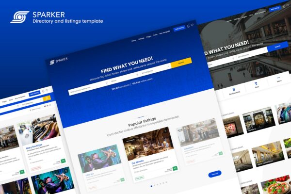 Sparker - Directory and Listings Template Clean and modern HTML5 directory and listings template designed and developed using last web trends