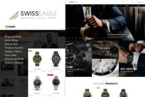 Swiss Eagle | Watch Shopify Theme Luxury Accessories, Watches, Jewles, Fashion Products Shopify Sectioned Store Design...Dark Beauty!
