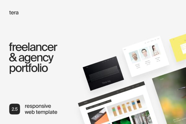 Tera | Modern Responsive HTML Template A Responsive HTML5 Portfolio Template For Freelancers, Agencies and Creatives