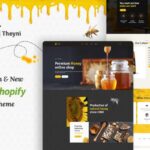 Theyni - Organic Food, Honey Shop Shopify Theme Honey Bee Products Shop, Food Business. Organic Farm, Healthcare Grocery Store. Agri & Eco Shop Site