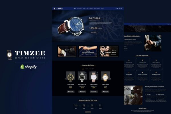 Timzee | Shopify Watch Store & Digital Clock Theme Watches & Luxury Product Shopify Stores. Digital Clock, Sports watches, Dark, Responsive Shop Theme.