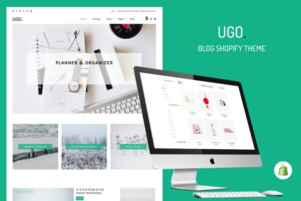 Ugo - Blog Store Shopify Theme Personal, Travel Blogging & Minimal Content Based Online eCommerce Shops, Small Business Stores...