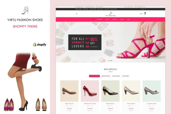 Virtu - Fashion Shoes Store Shopify Theme Online Store of Cut Shoes, high heel Shoes, slip on shoes, walking shoes, Sports Shoes and sandals!