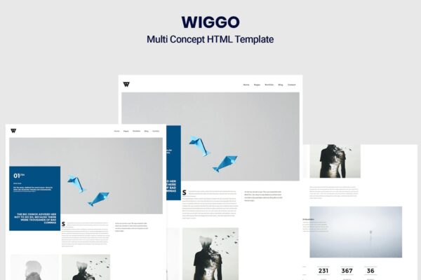 Wiggo - Multi Concept HTML Template agency, clean, creative, minimalist, personal, portfolio,agency, bootstrap, business, construction