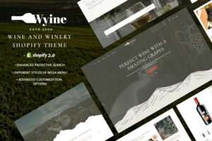 Wyine - Wine Shop & Liquor Store Shopify Wine club, Multipurpose, whiskey, Beverage, brand, Wine shopify store.Bar, Dropshipping, Business