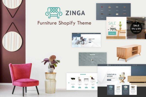 Zinga | Furniture Shopify Theme Furniture Shop, Sofa, Dinning Tables, Interior Design & Curtain, Blinds Online eCommerce Store Theme