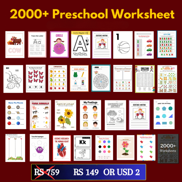 2000+ Printable Kids Worksheets Bundle