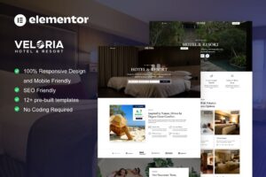 Download  Veloria - Hotel & Resort Elementor Pro Template Kit