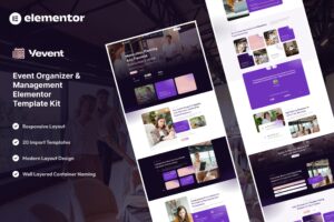 Download  Vevent - Event Planner & Organizer Elementor Template Kit