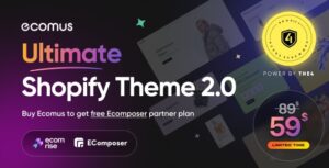 Download Ecomus Premium Shopify Theme - GPL Licensed with Free Sales Booster App