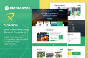 Download Solarix - Solar & Renewable Energy Elementor Template Kit