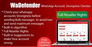 WaDefender-WhatsApp Account Strongness Checker for bulk sending 1Year (Single User/PC)